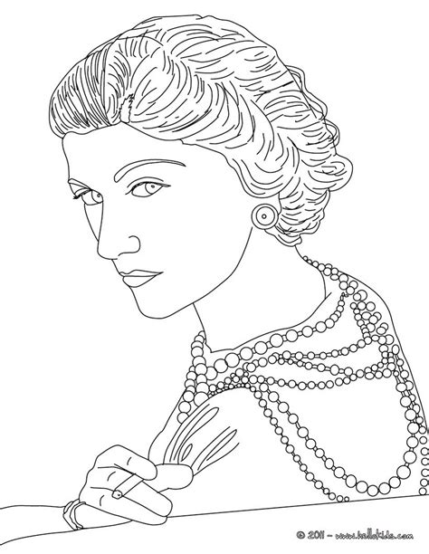 Coco Chanel coloring page 